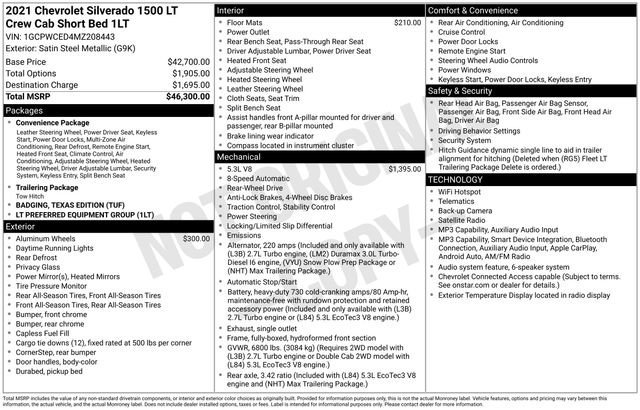 Used 2021 SATIN STEEL METALLIC Chevrolet LT image 5