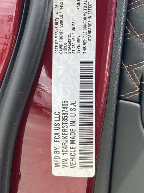 New 2026 Velvet Red Pearl-Coat Exterior Paint Jeep Summit image 39