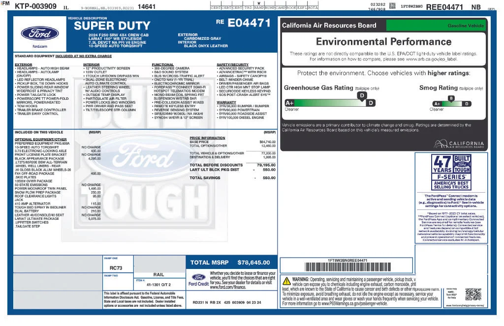 Certified Used 2024 Gray Metallic Ford Lariat image 2