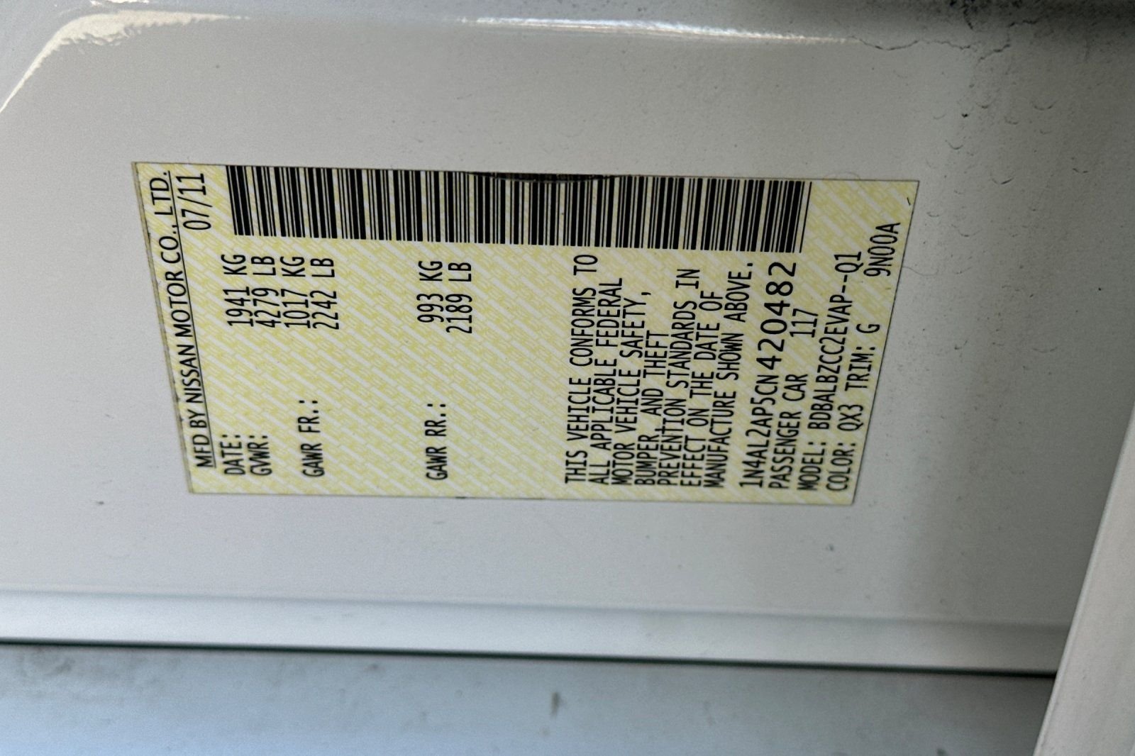Used 2012 White Nissan 2.5 S image 36