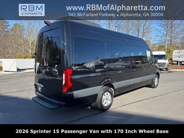 New 2026 Obsidian Black Metallic Mercedes-Benz 170 Wheel Base 15 Passenger image 3