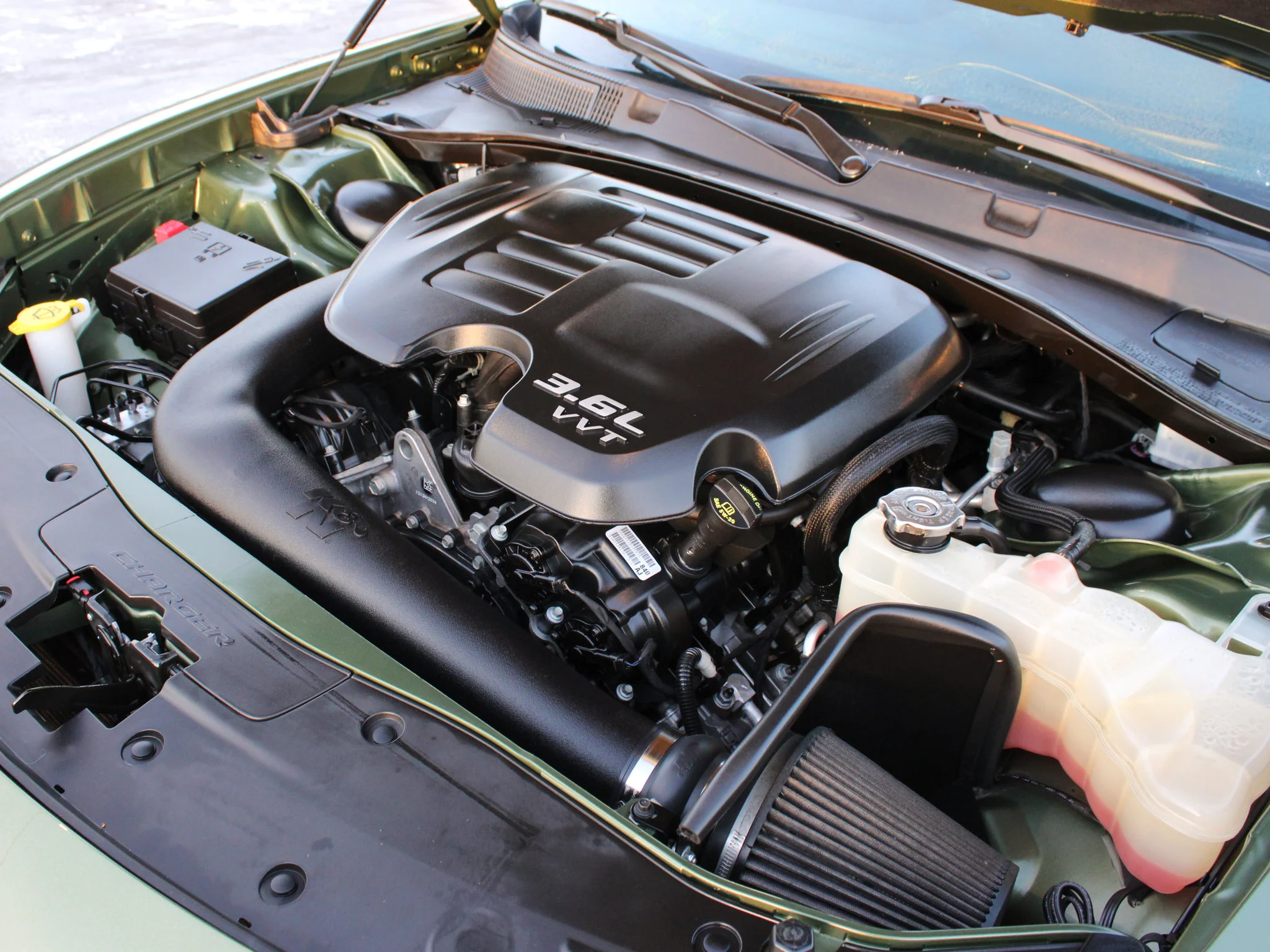 Certified Used 2021 Green Dodge SXT * 300HP V6 | Blacktop Package | Heated Seats | Navigation | F8 Green Metallic image 10