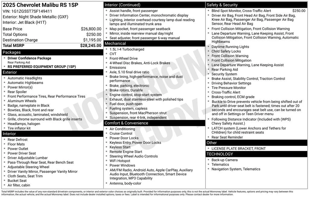 Used 2025 Black Chevrolet RS image 7