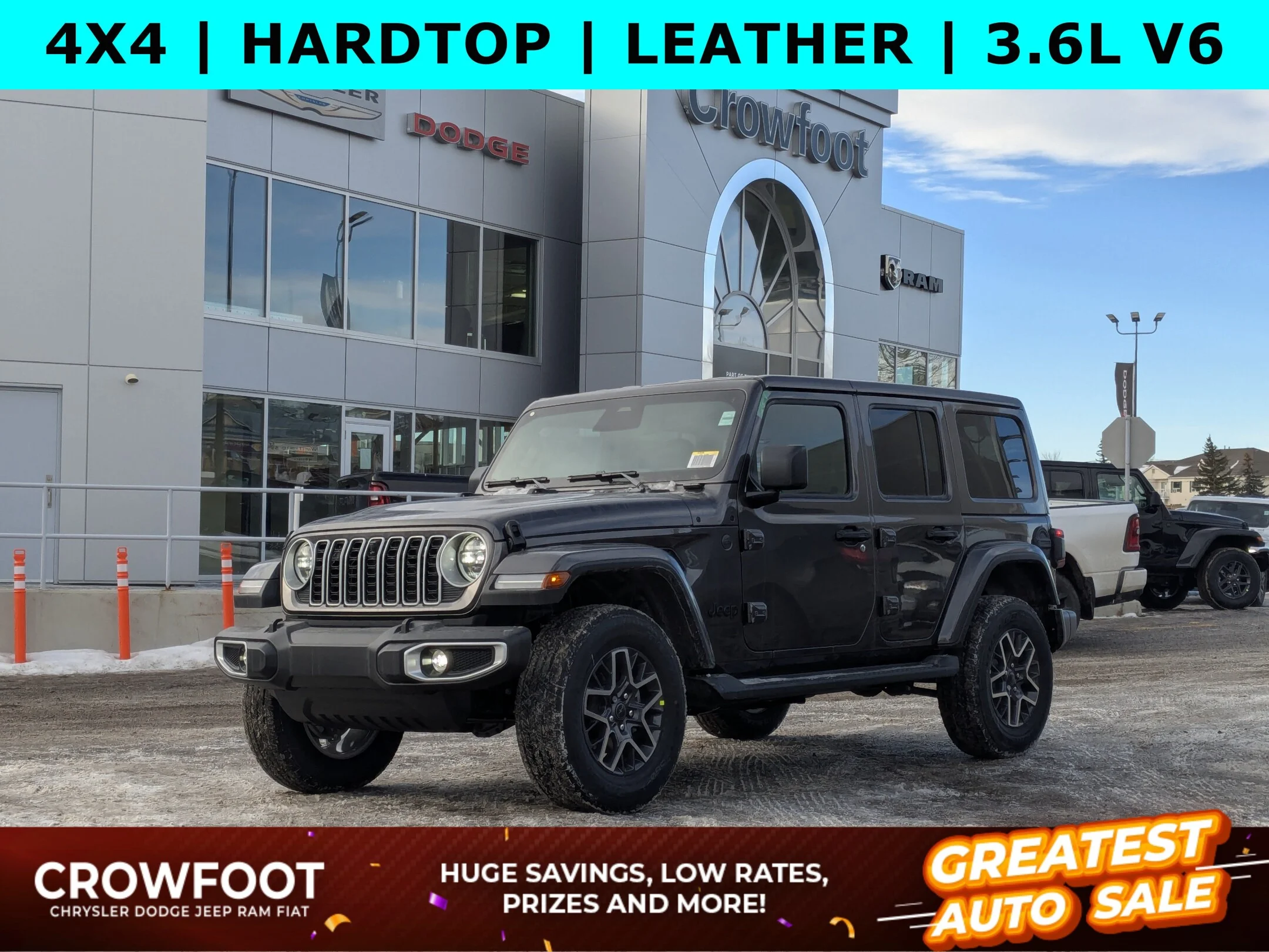 New 2026 Grey Jeep Sahara - - 4x4 - McKinley Leather - Body-Color Top - Alpine Audio - Remote Start & More! image 1