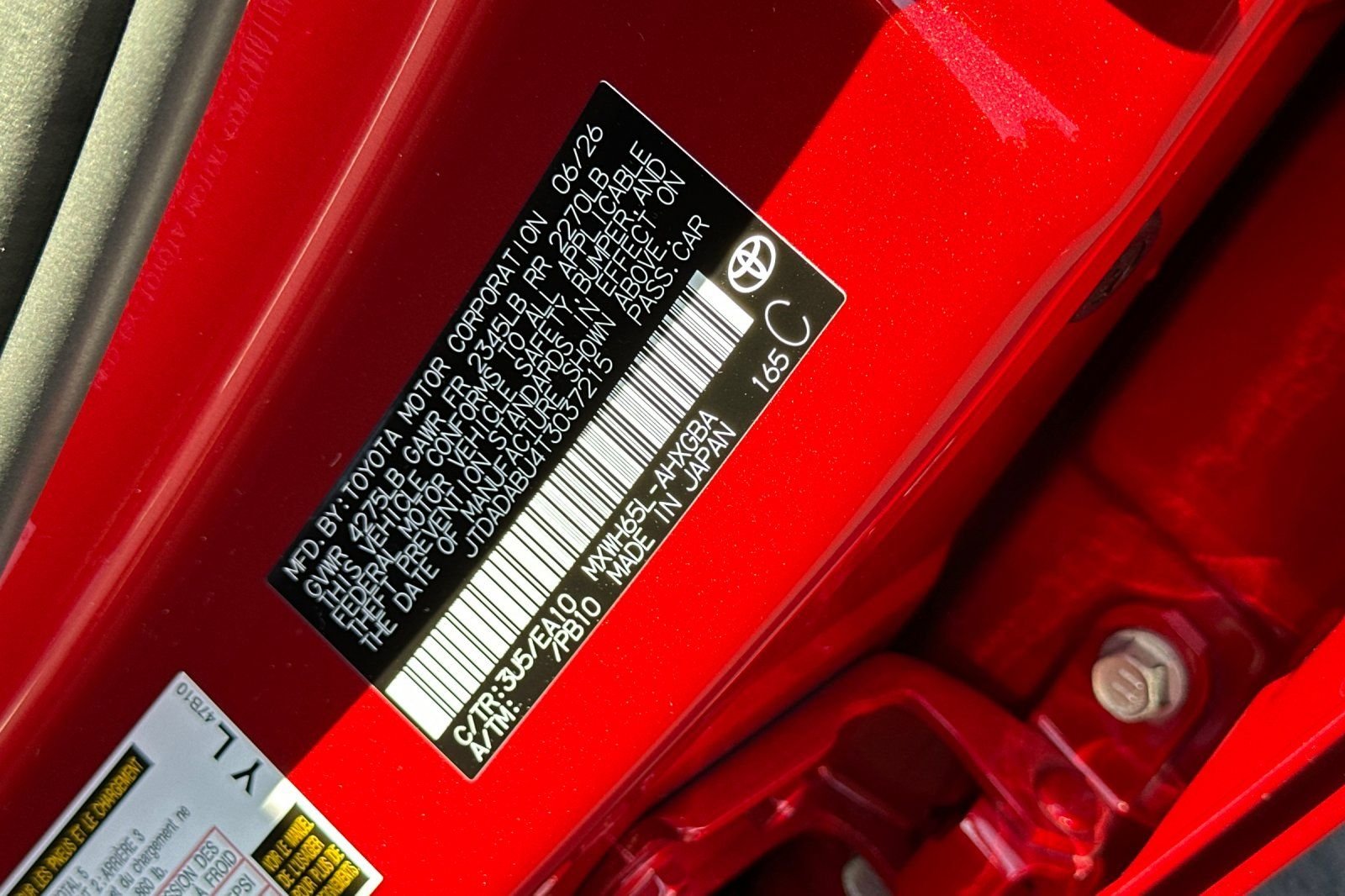 New 2026 Supersonic Red Toyota XLE AWD image 27