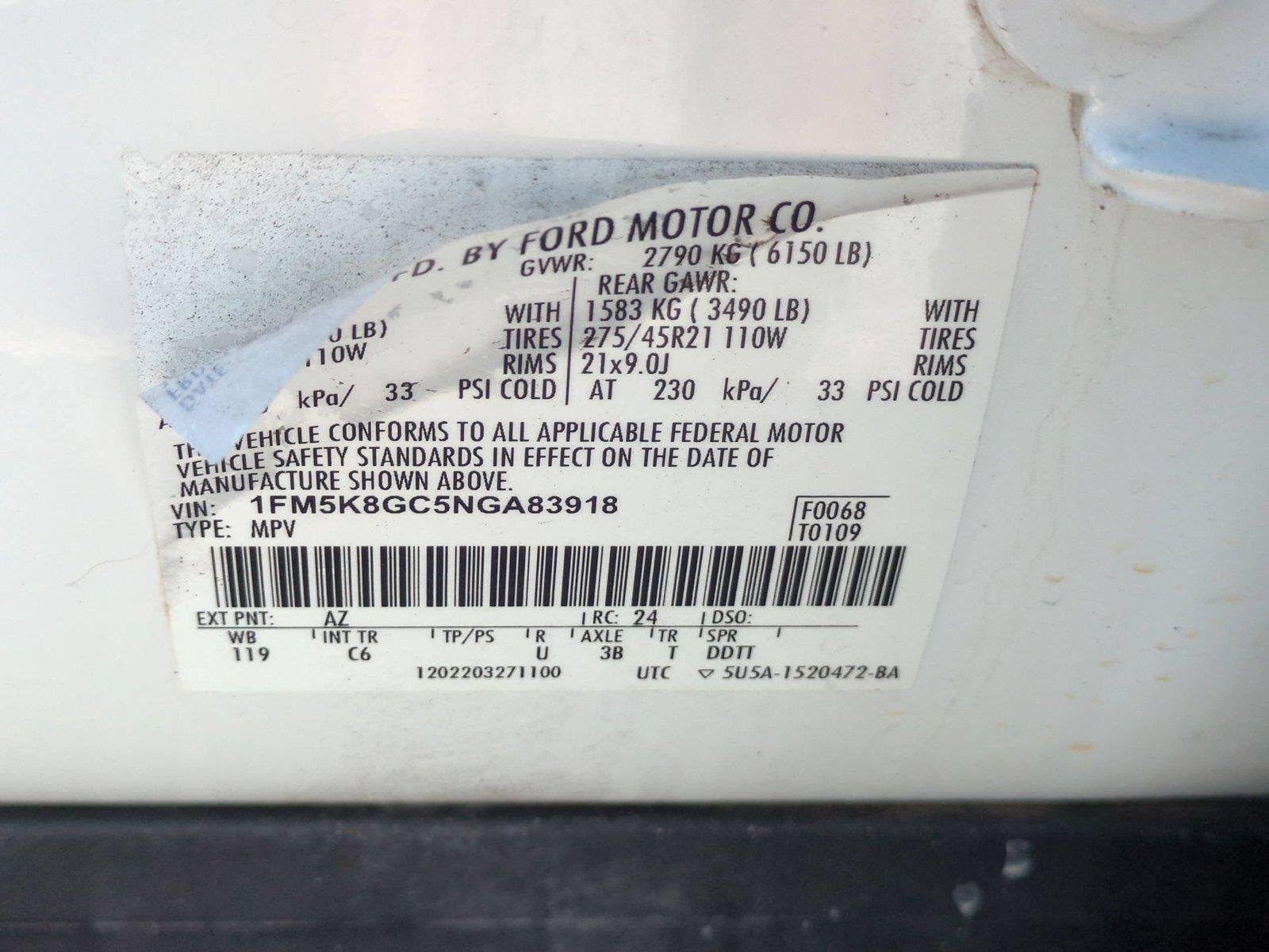 Used 2022 Star White Metallic Tri-Coat FORD ST image 43