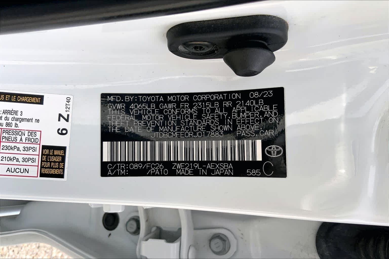Used 2024 Wind Chill Pearl Toyota Hybrid SE image 36
