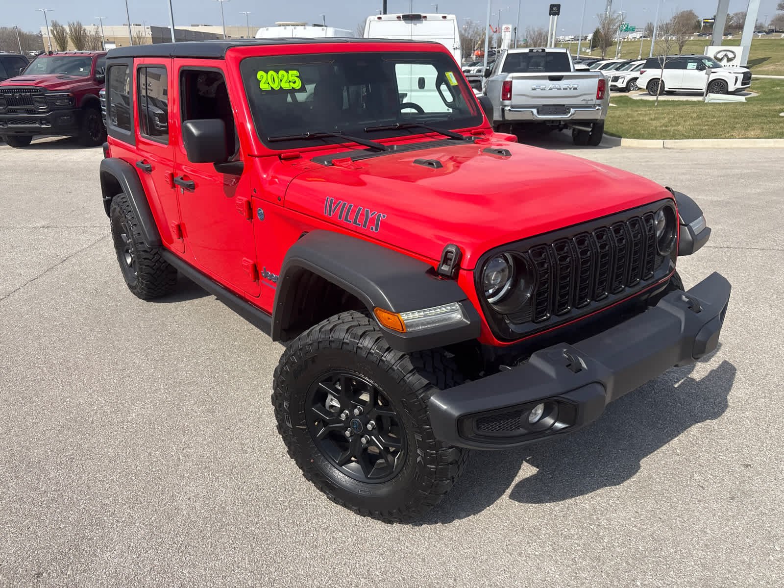 Used 2025 Jeep Wrangler 4xe Willys 4XE with VIN 1C4RJXN65SW584180 for sale in Shawnee, KS