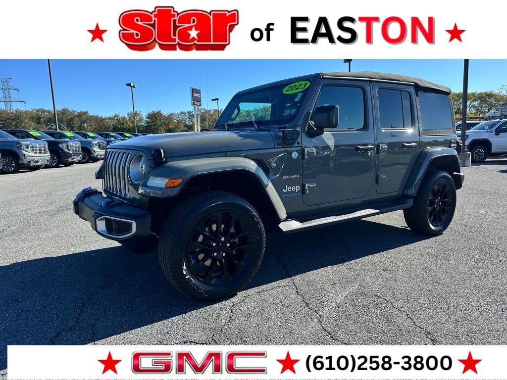 Used 2023 Gray Jeep Sahara 4x4 image 2