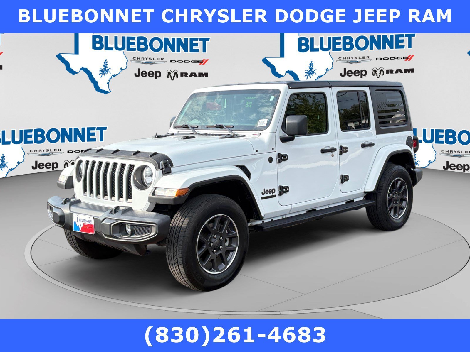 Certified Used 2021 Bright White Clearcoat Jeep Unlimited 80th Anniversary image 1