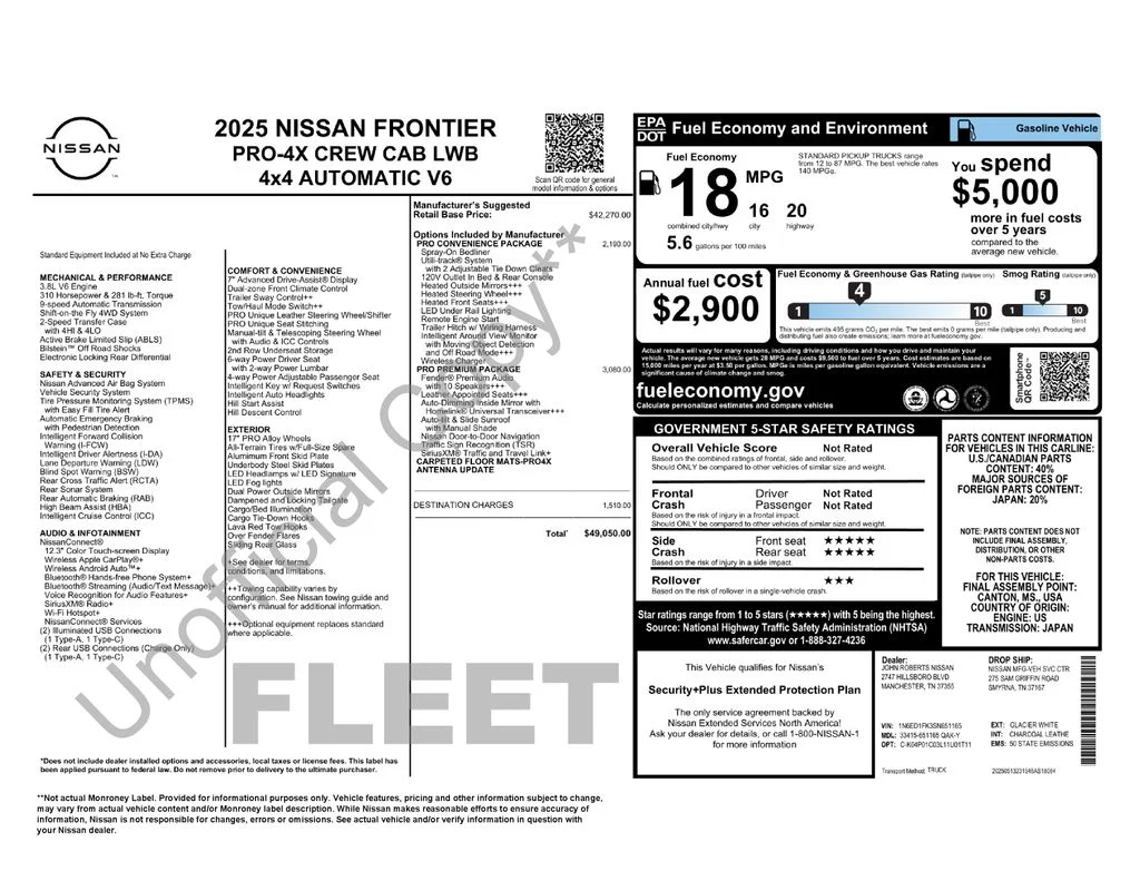 Certified Used 2025 Glacier White Nissan PRO-4X image 60