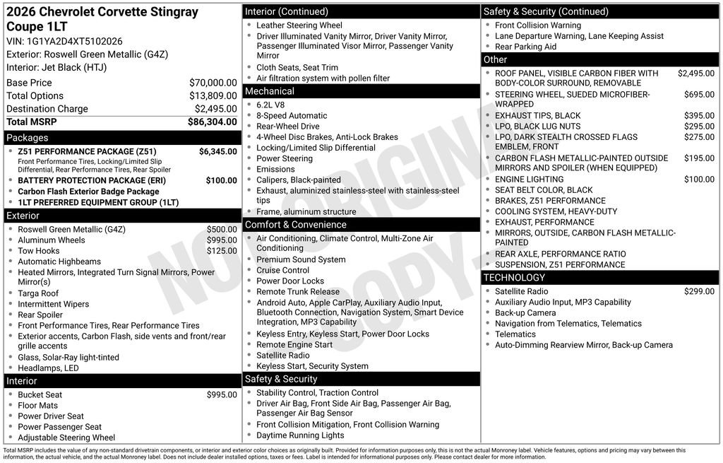 Used 2026 Green Chevrolet Stingray image 26