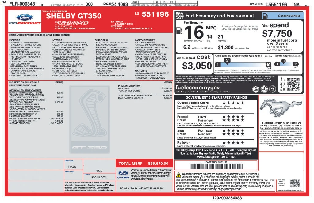 Used 2020 Green Ford Shelby GT350 image 7