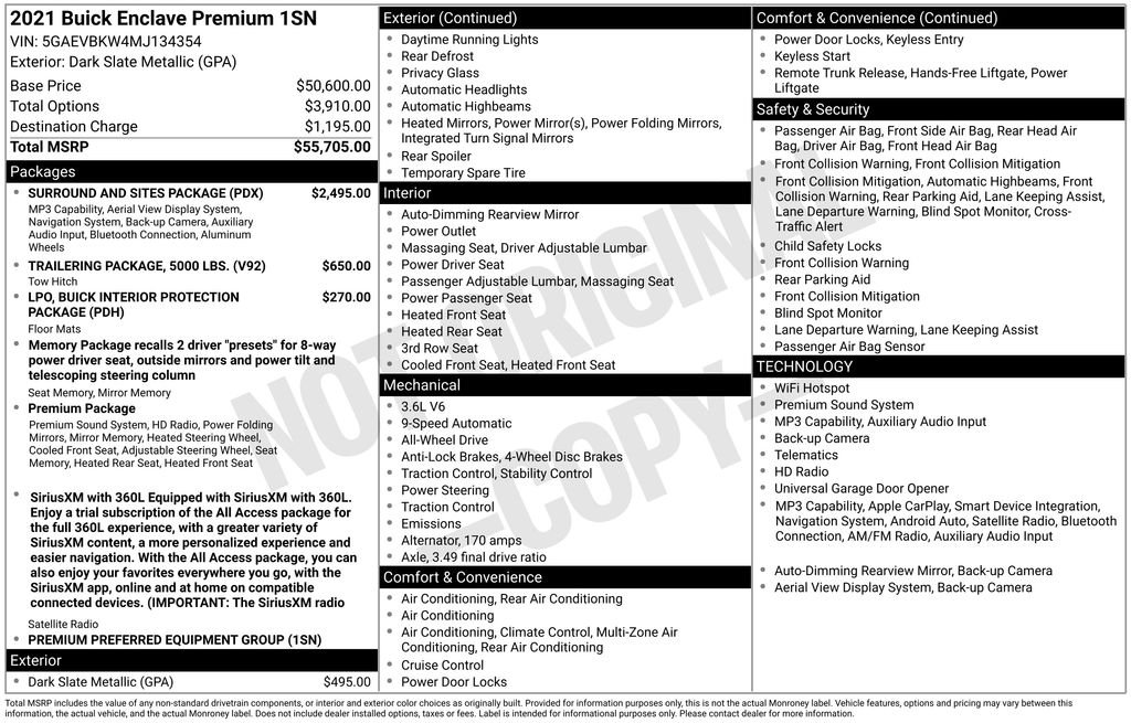 Used 2021 Gray Buick Premium Group image 1