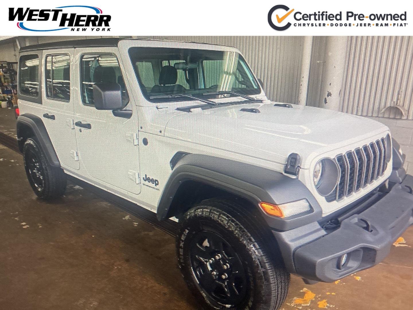 Used 2025 Bright White Clearcoat Jeep Sport image 1