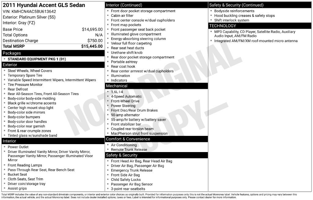 Used 2011 Silver Hyundai GLS image 18