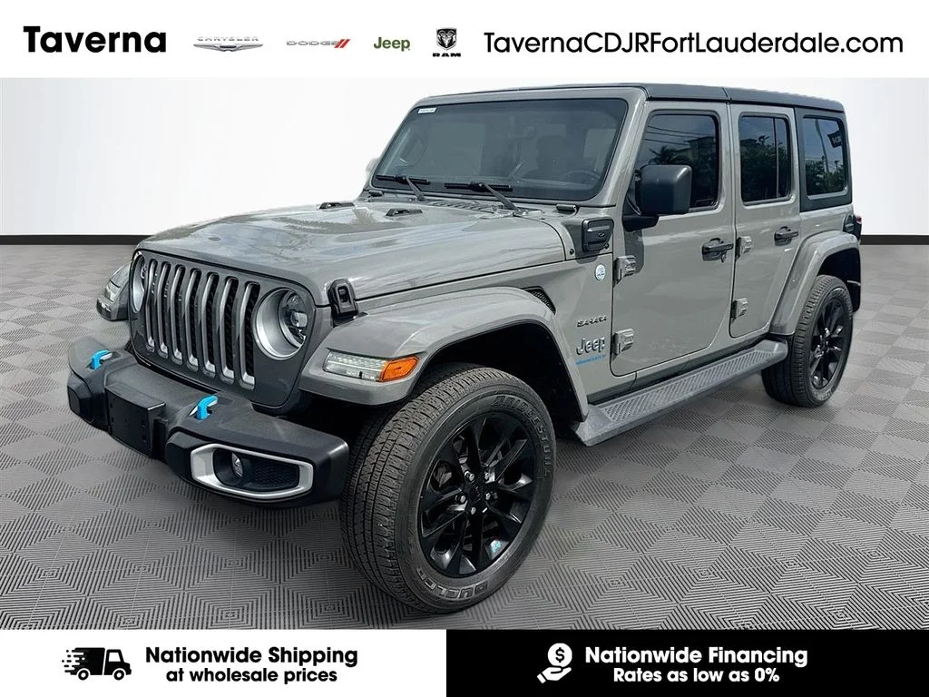 Used 2023 Gray Jeep Sahara 4xe image 1
