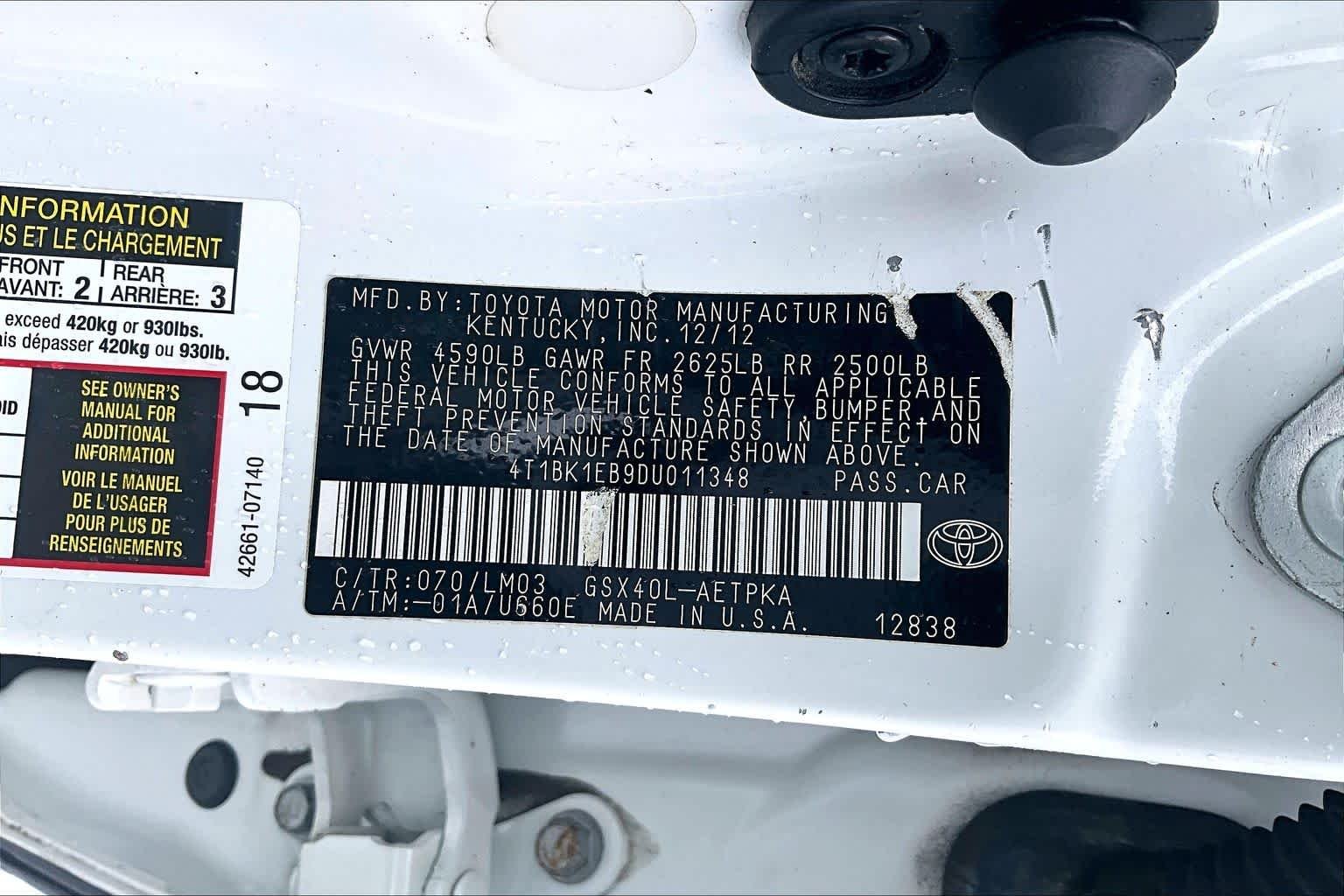Used 2013 Blizzard Pearl Toyota Limited image 31