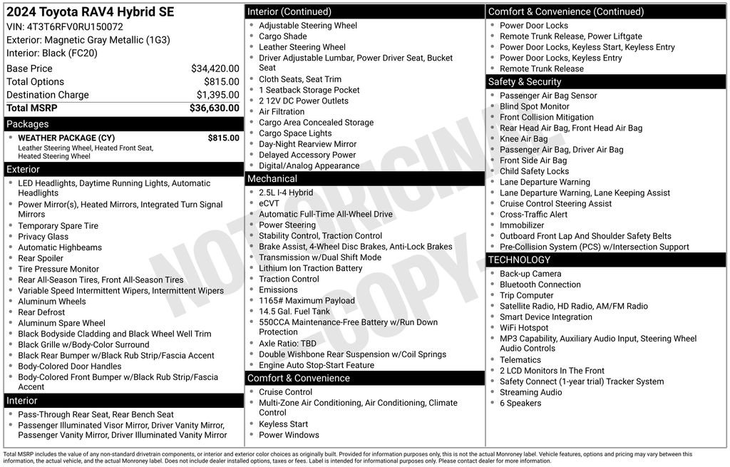 Used 2024 Gray Toyota SE image 2
