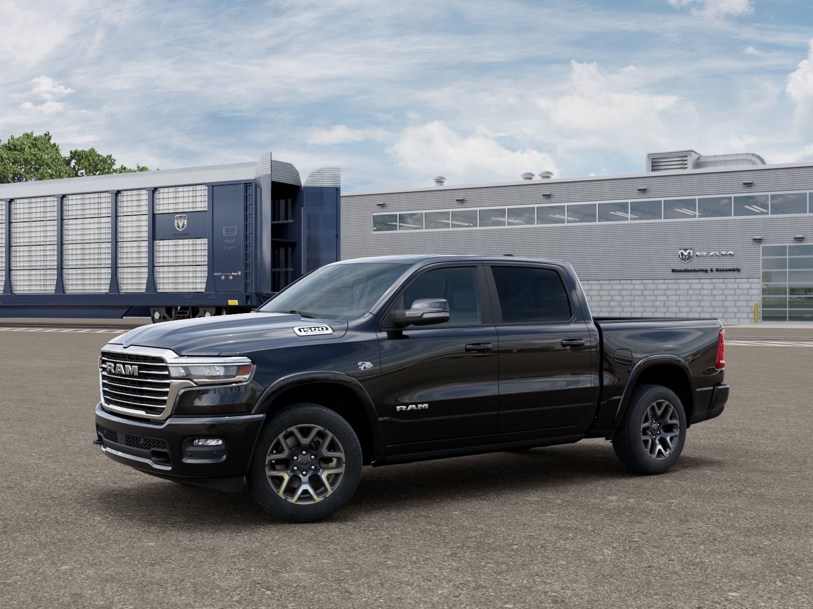New 2026 Diamond Black Crystal Pearl-Coat Exterior Paint RAM Laramie image 1