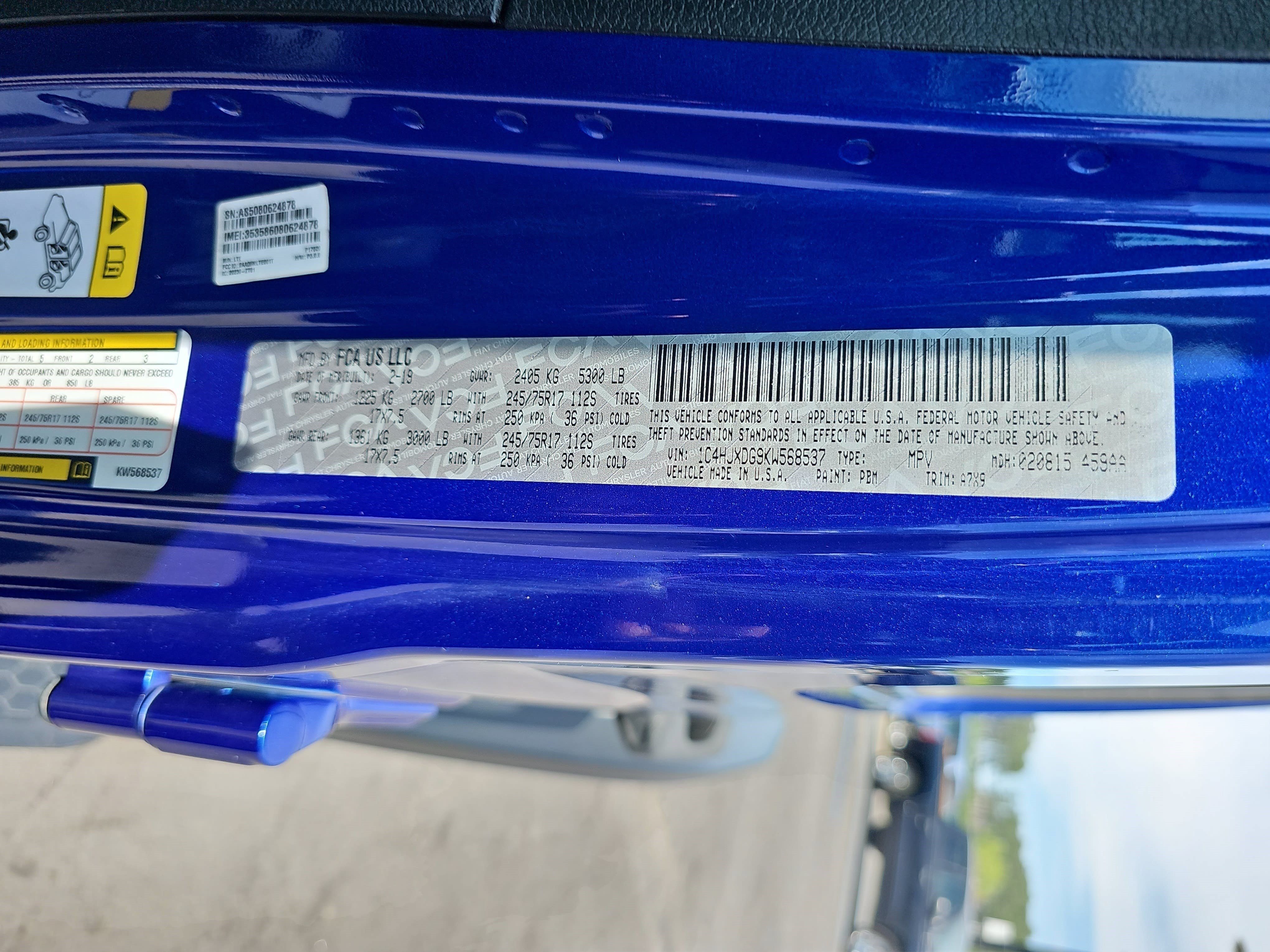 Used 2019 Ocean Blue Metallic Clearcoat Jeep Sport S image 29