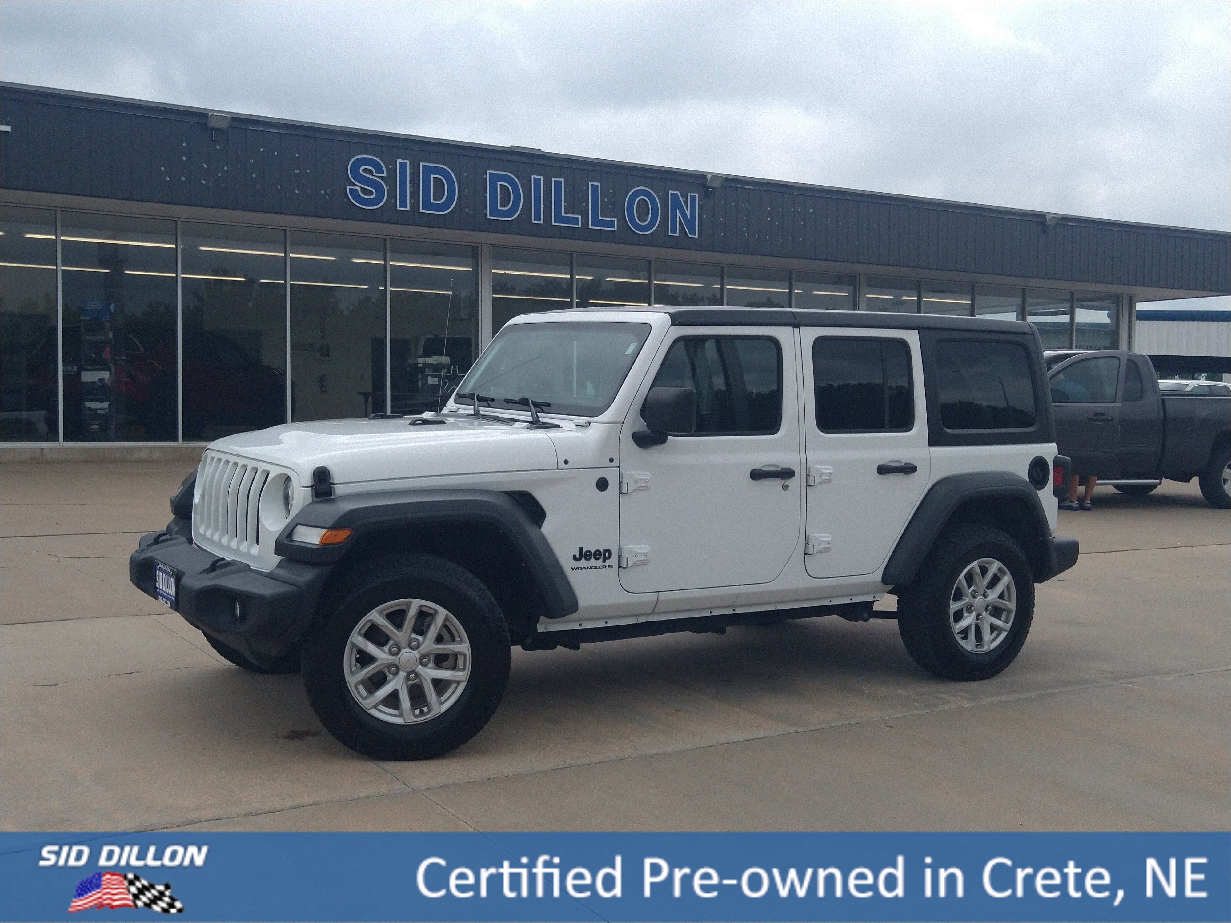 Used 2023 Bright White Clearcoat Jeep Sport S image 1