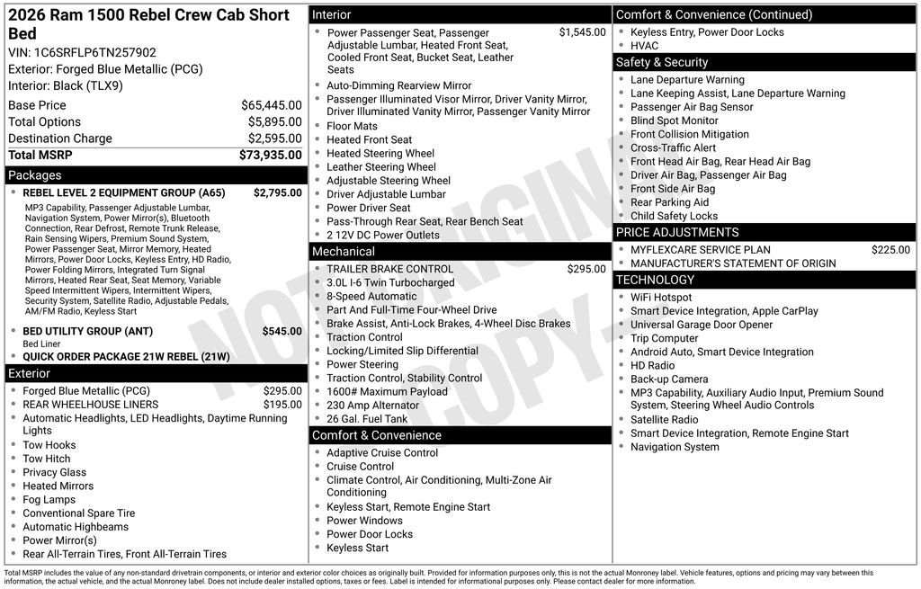New 2026 Forged Blue Metallic Exterior Paint RAM Rebel image 27