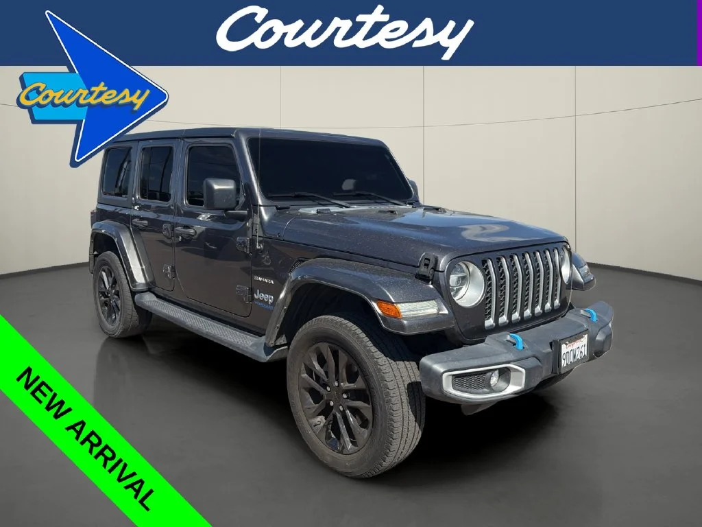 Used 2022 Gray Jeep Unlimited Sahara 4xe image 1