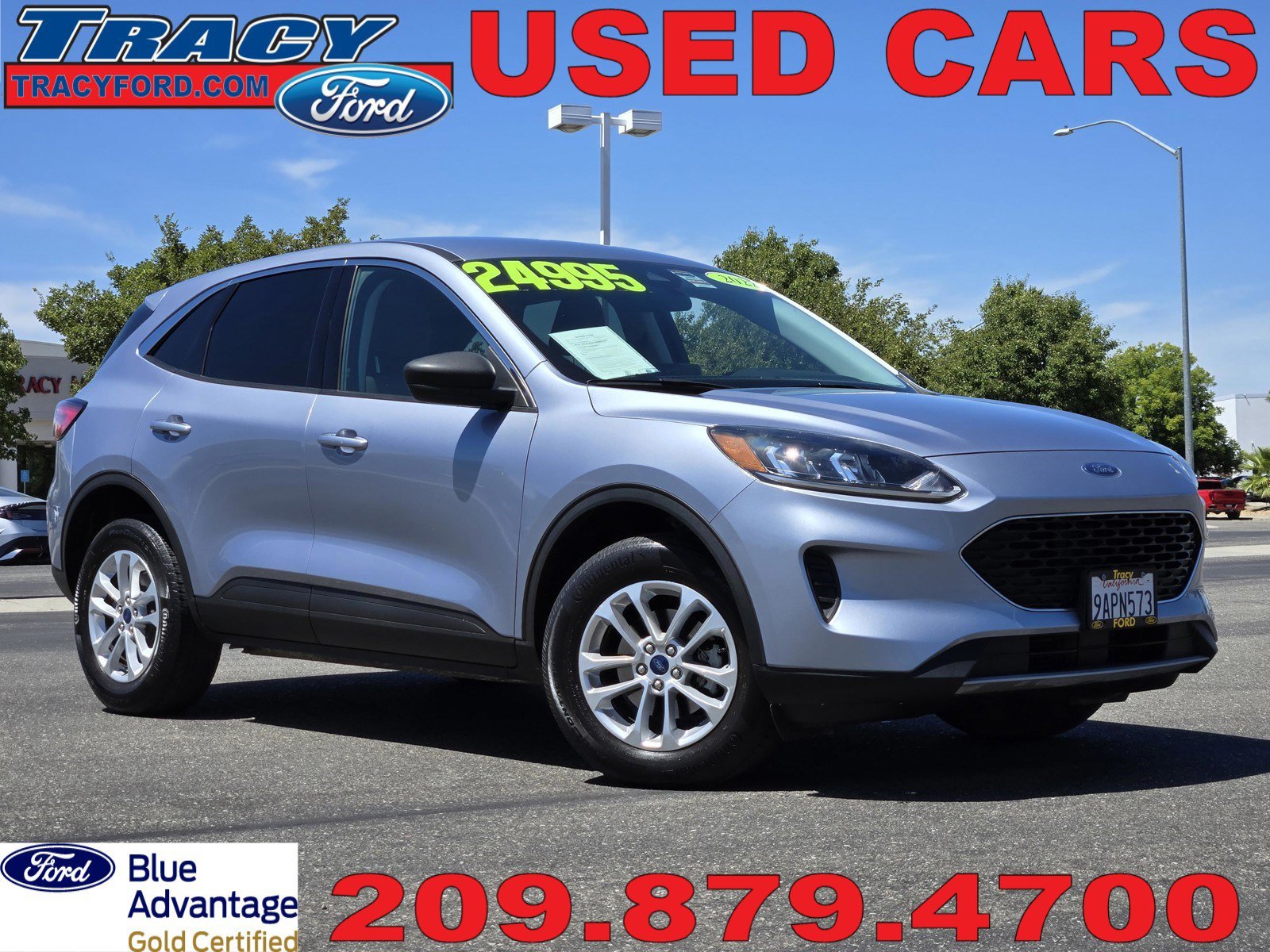 Certified Used 2022 Ice Blue Ford SE image 1