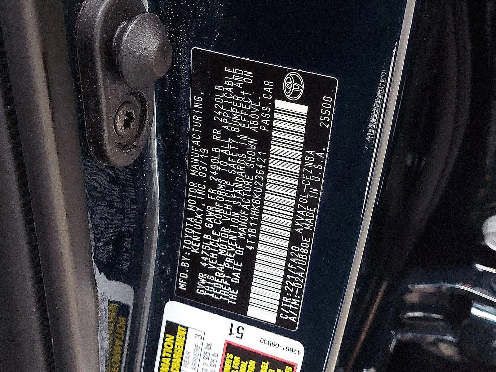 Used 2019 Blue Streak Metallic Toyota LE image 23