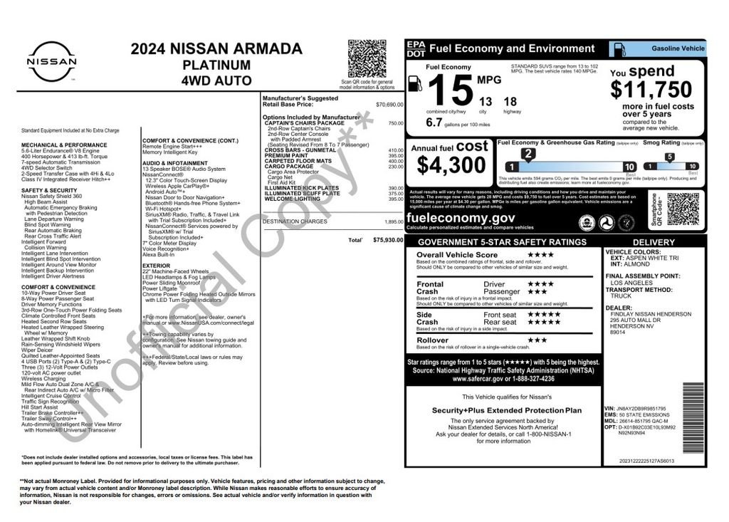 Certified Used 2024 White Nissan Platinum image 4