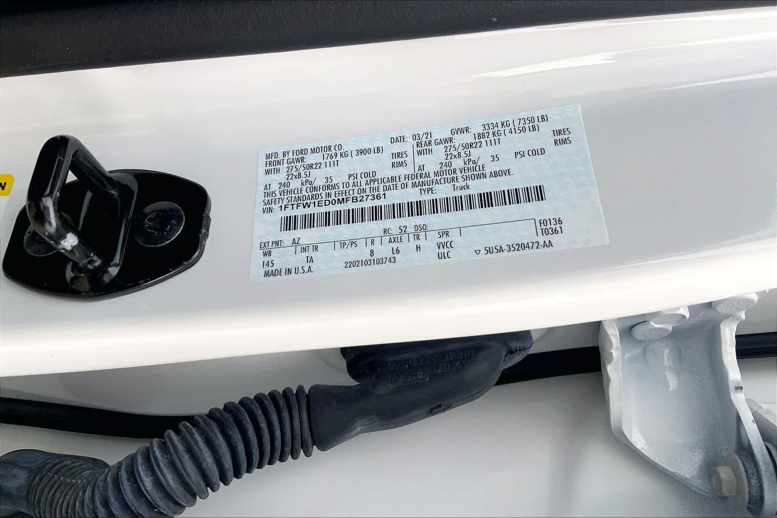 Used 2021 Star White Metallic Tri-Coat Ford Limited image 37
