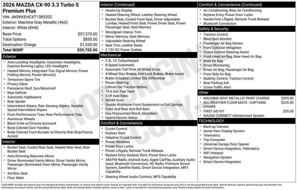 New 2026 Gray Mazda 3.3 Turbo S Premium Plus image 7