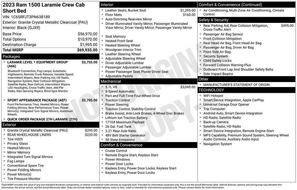 Used 2023 Gray Ram Laramie image 54