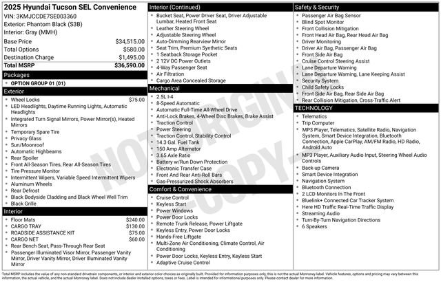 Used 2025 Black Hyundai SEL Convenience image 25