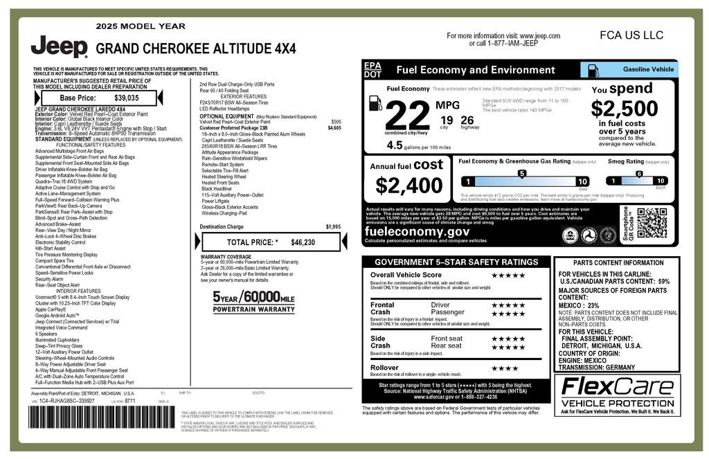 Certified Used 2025 Red Jeep Altitude image 4