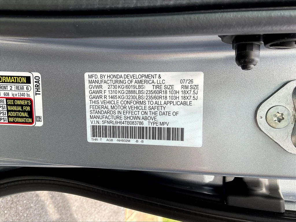 New 2026 Solar Silver Metallic Honda EX-L image 34
