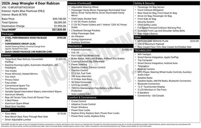 New 2026 Hydro Blue Pearlcoat Jeep Rubicon image 5