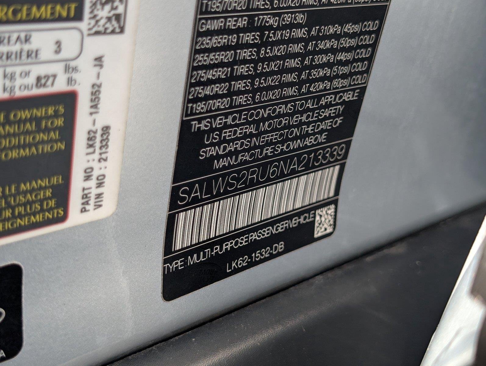 Used 2022 Hakuba Silver Metallic Land Rover HST image 15