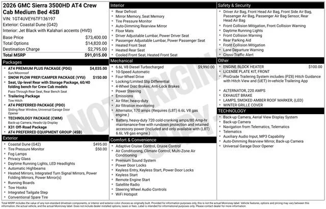 2026 GMC Sierra 4WD Crew Cab Standard Box AT4's photo