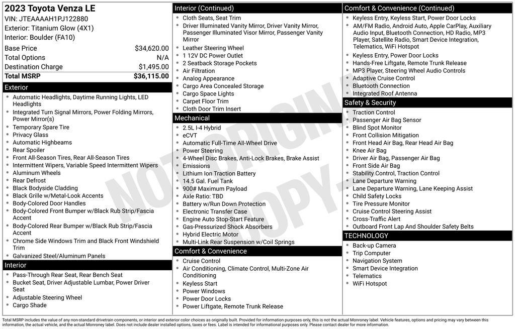 2023 Toyota Venza LE - Photo 18