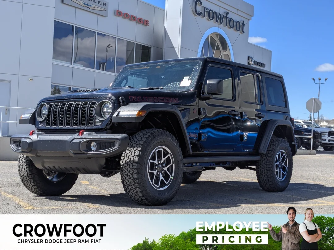 New 2026 Black Jeep Rubicon - - 4x4 - 3.6L V6 - Nappa Leather - 3-Pc Hardtop - Steel Perf Hood & More! image 1