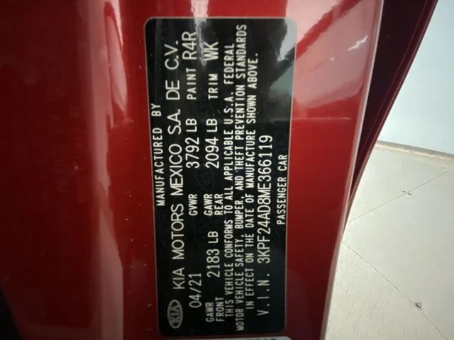 Used 2021 Red Kia LXS image 26