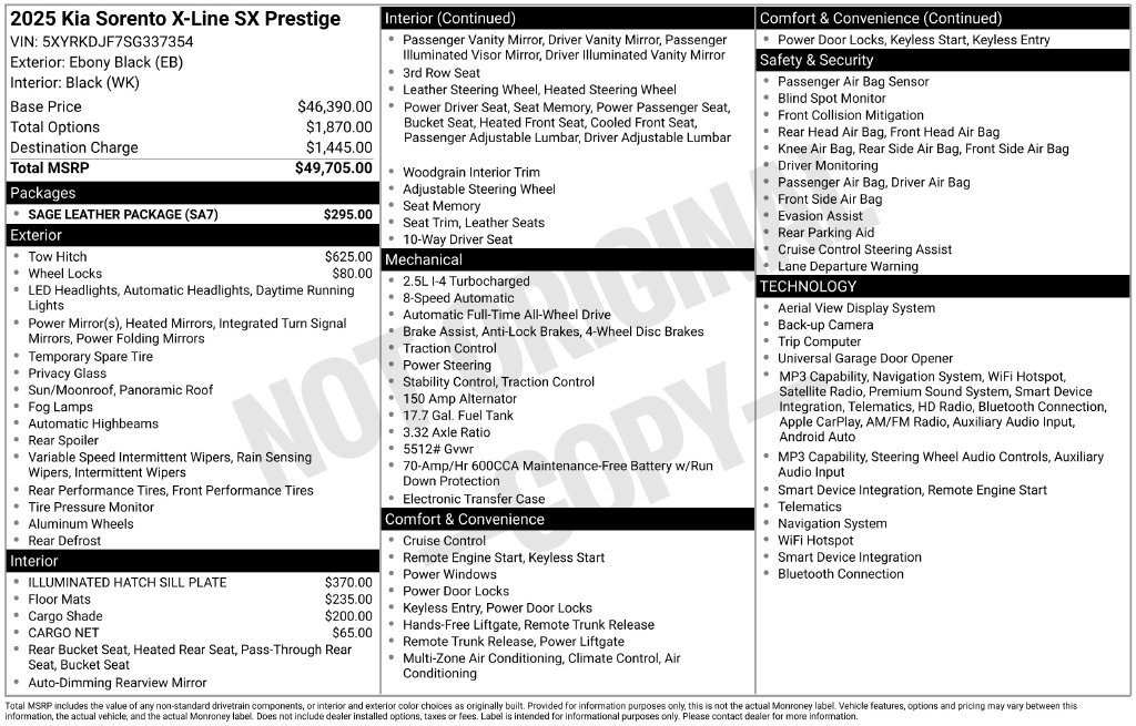 Used 2025 Black Kia X-Line SX Prestige image 24