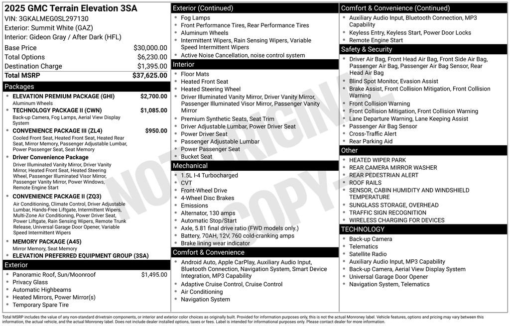 Used 2025 White GMC Elevation image 3