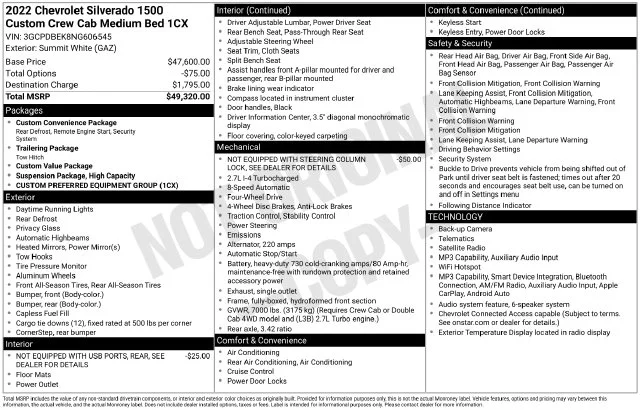 Used 2022 White Chevrolet Custom image 2