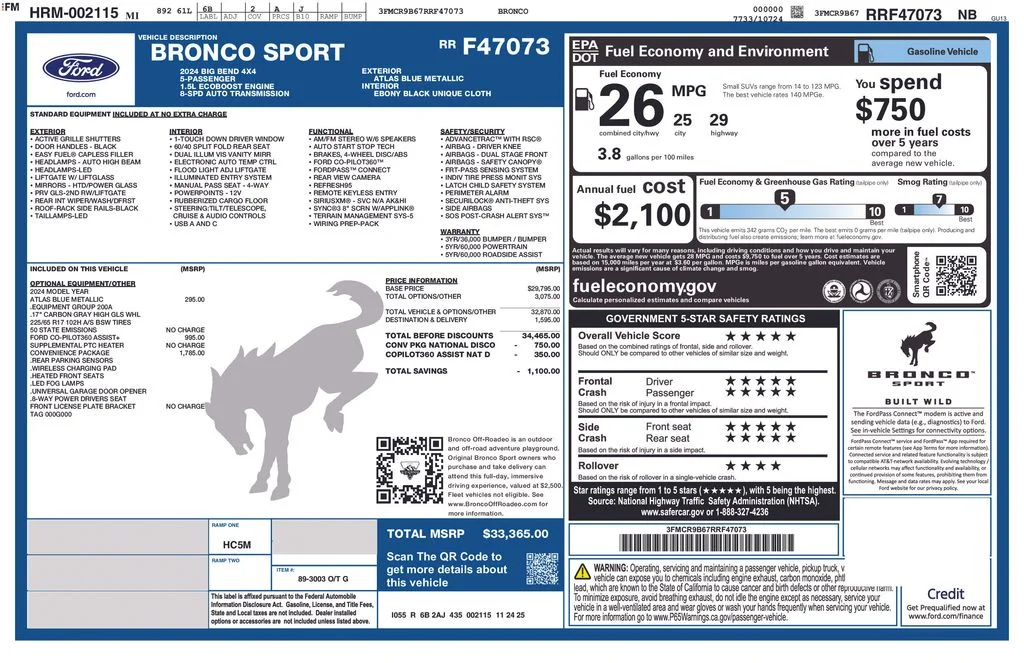 Used 2024 Blue Metallic Ford Big Bend image 6