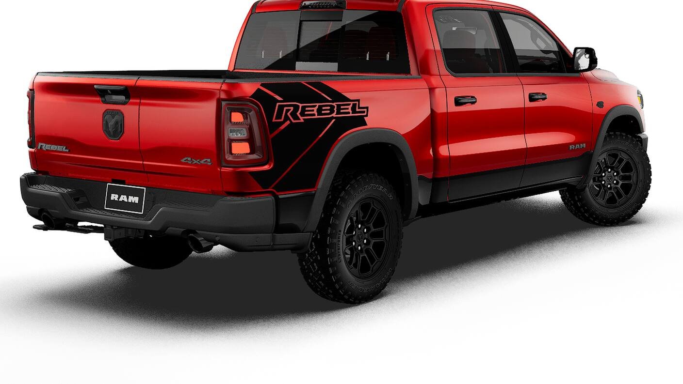New 2027 Molten Red Pearl-Coat Exterior Paint RAM REBEL image 14