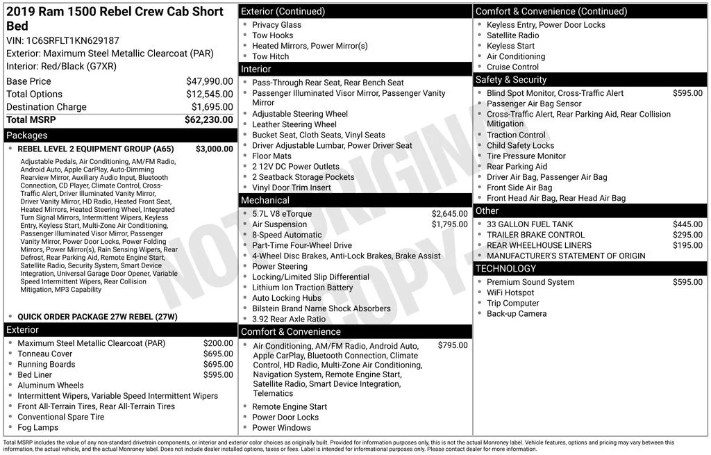 Used 2019 Gray Ram Rebel image 6