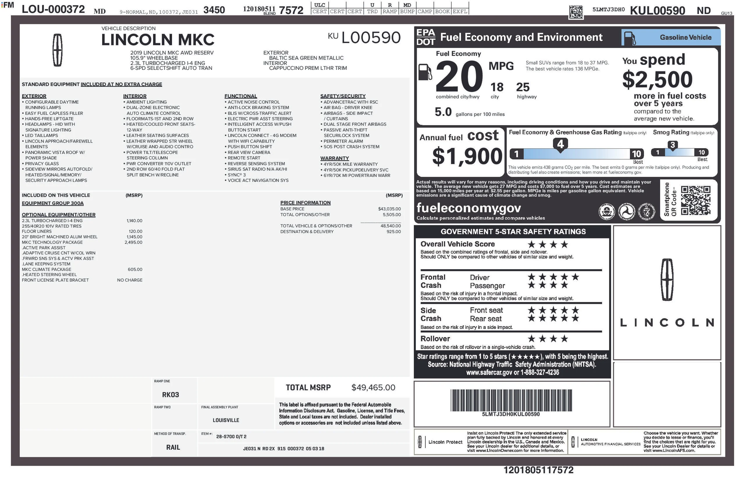 Used 2019 Green Lincoln Reserve image 5